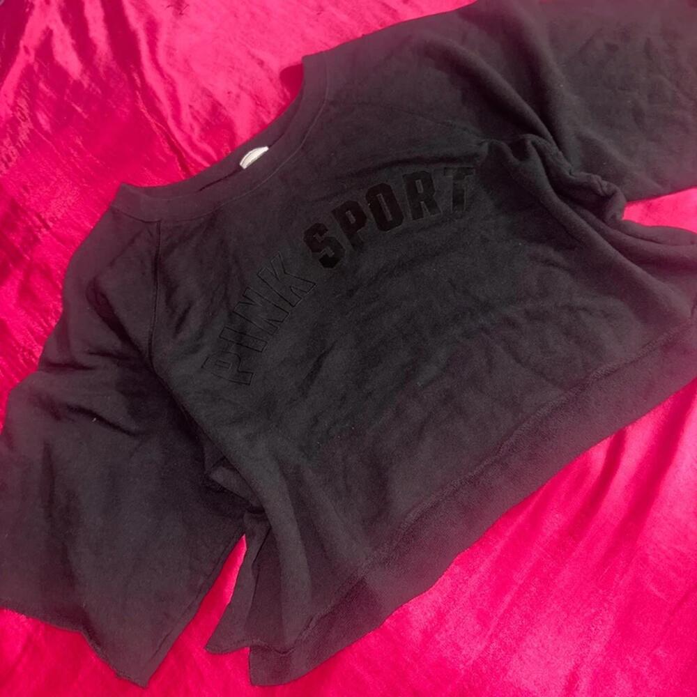 PINK Sport Black Crewneck Sweater